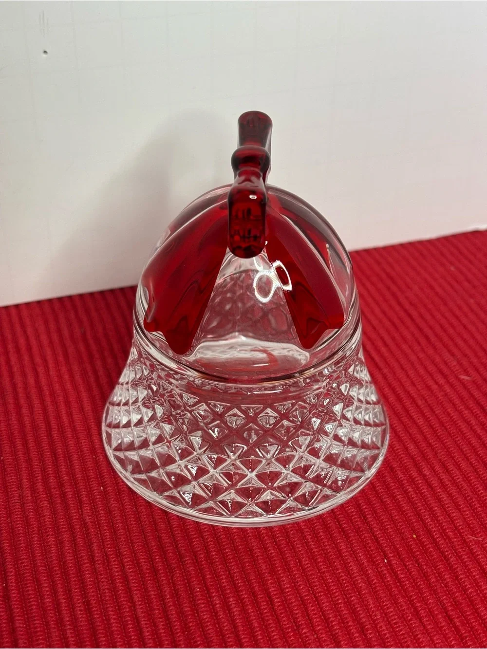 Mikasa Crystal Ruby Bell Covered Box “Celebrations” From The Rejoice Collection
